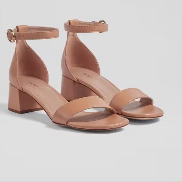 LK Bennett Leather Nude Block Heel Sandals Size 40 - Picture 3 of 7